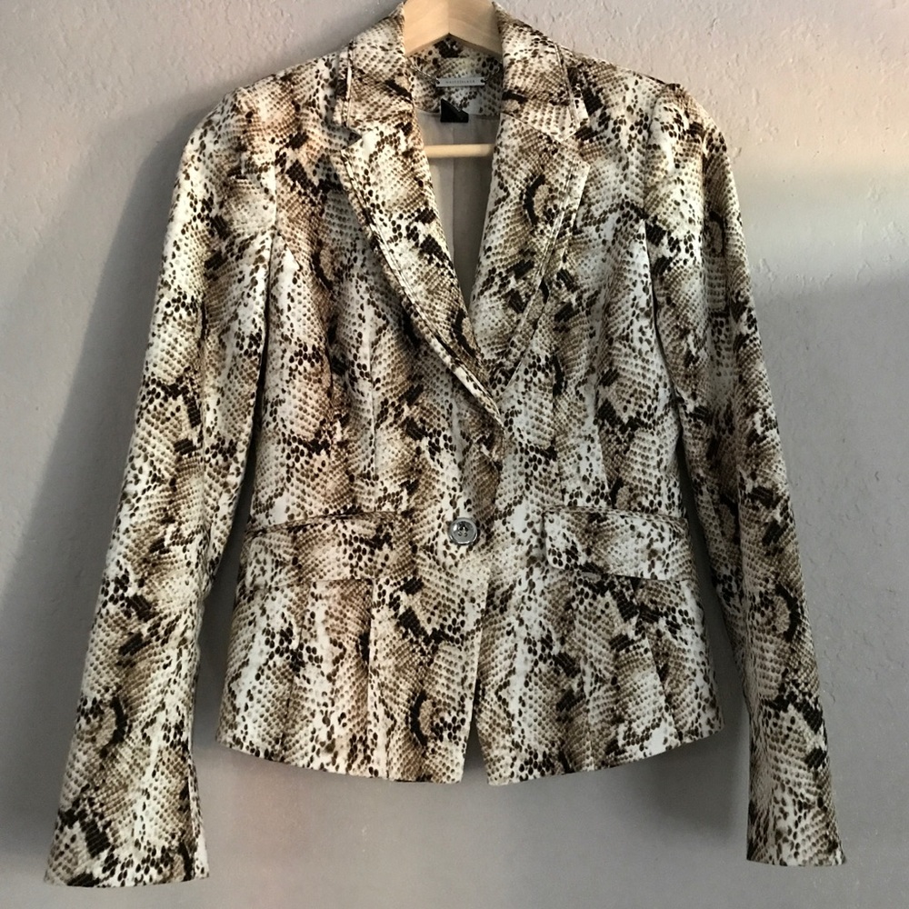 Whbm Python Print Classic Blazer Size 00 - image 4